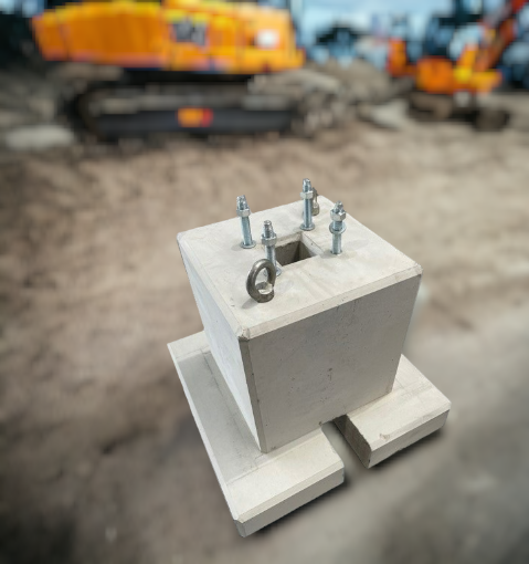 Geprefabriceerde betonnen fundering voor "ePole" "ePole Duo" oplaadzuilen bijv. van Innogy, Compleo, EON)