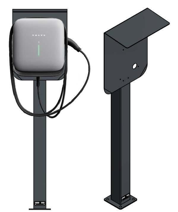 Ladesäule passend für Volvo Wallbox mit Dach | Ständer | Standfuß | Stele | Base