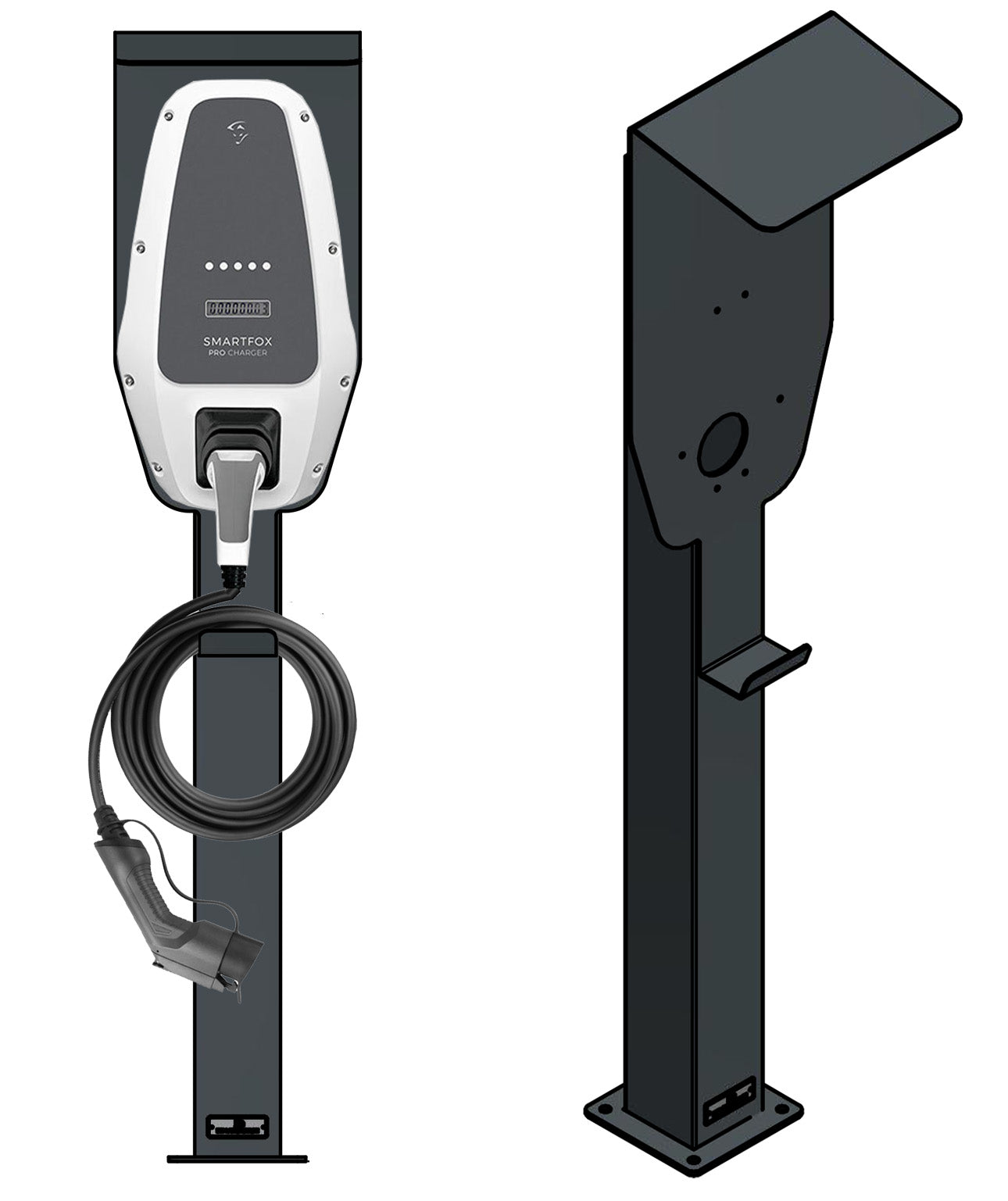 Laadpaal geschikt voor Smartfox Pro Charger Wallbox met dak | standaard | voetstuk