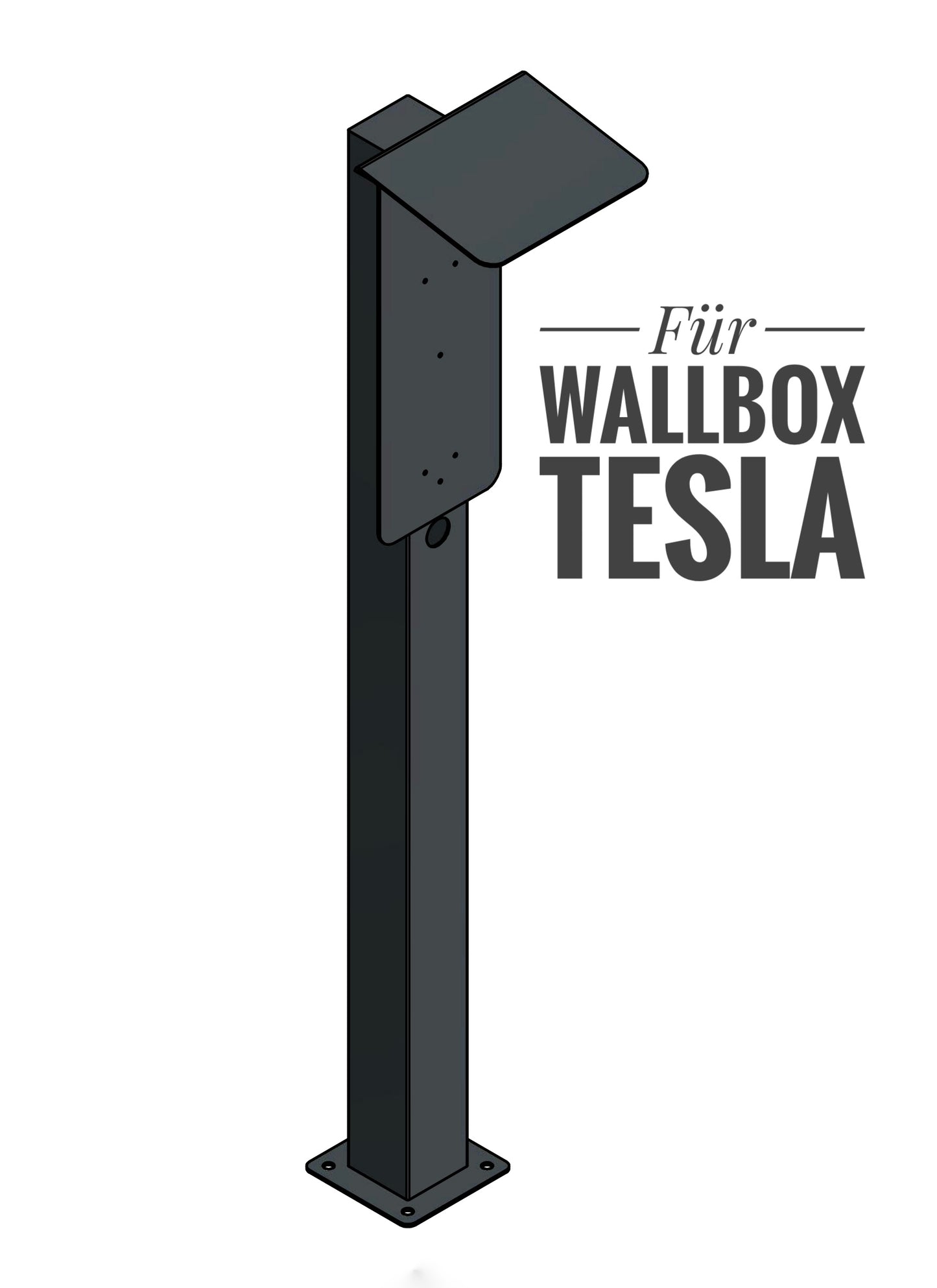 Ladesäule passend für Tesla Wallbox mit Dach | Ständer | Standfuß | Stele
