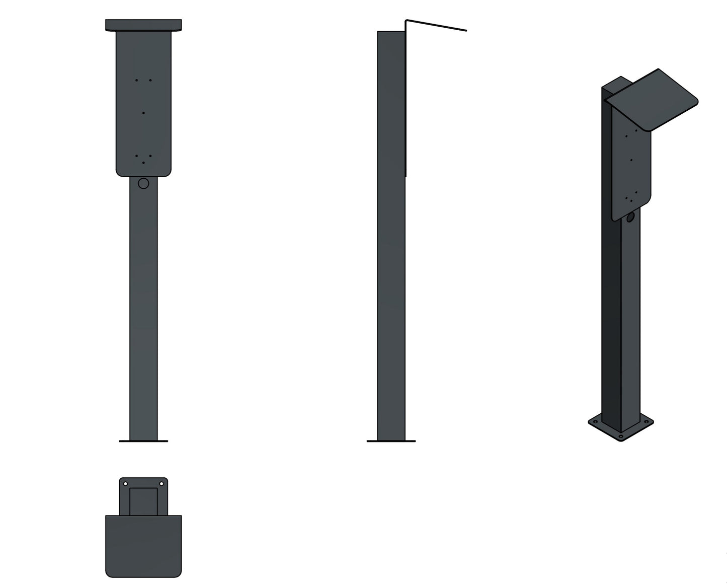 Ladesäule passend für Tesla Wallbox mit Dach | Ständer | Standfuß | Stele