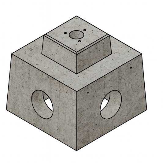 Cito 250 en Cito 500 betonnen voet - geprefabriceerde fundering speciaal voor Cito laadpaal - 250 Kg