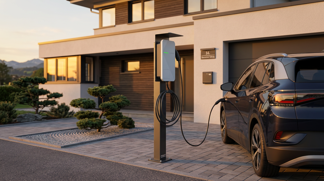 Laadpaal geschikt voor Loxone Tree of Air Wallbox met dak | voet | voetstuk | basis