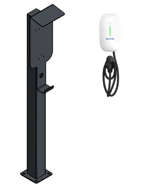 Laadpaal geschikt voor Innogy / Compleo / E.ON eBox met dak | Voet | Voetstuk | Voetstuk