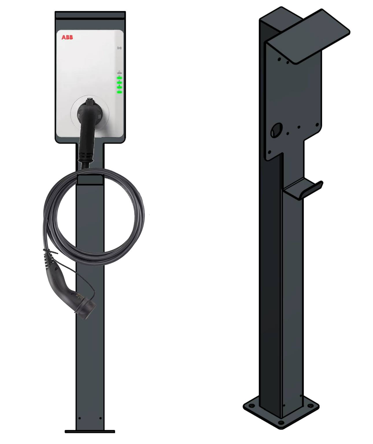 Oplaadpaal geschikt voor Sonnen Oplader Wallbox met Dak | Voet | Voetstuk | Voetstuk