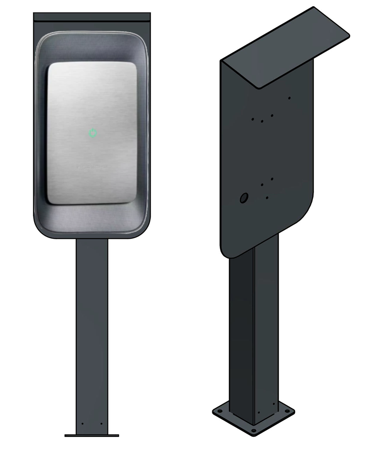 Ladesäule passend für Porsche Wallbox ab Baujahr 2024 - mit Dach | Ständer | Standfuß | Stele | Base