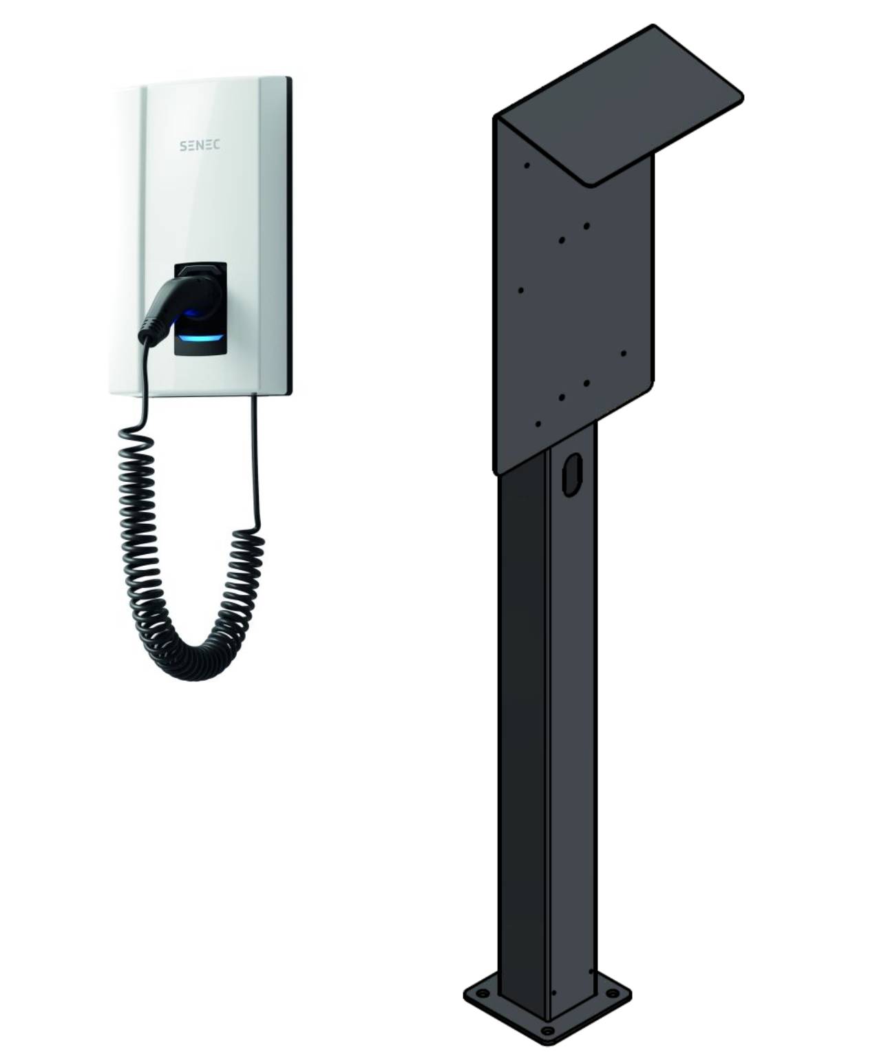 Ladesäule passend für Senec Plus Wallbox mit Dach | Ständer | Standfuß | Stele | Base