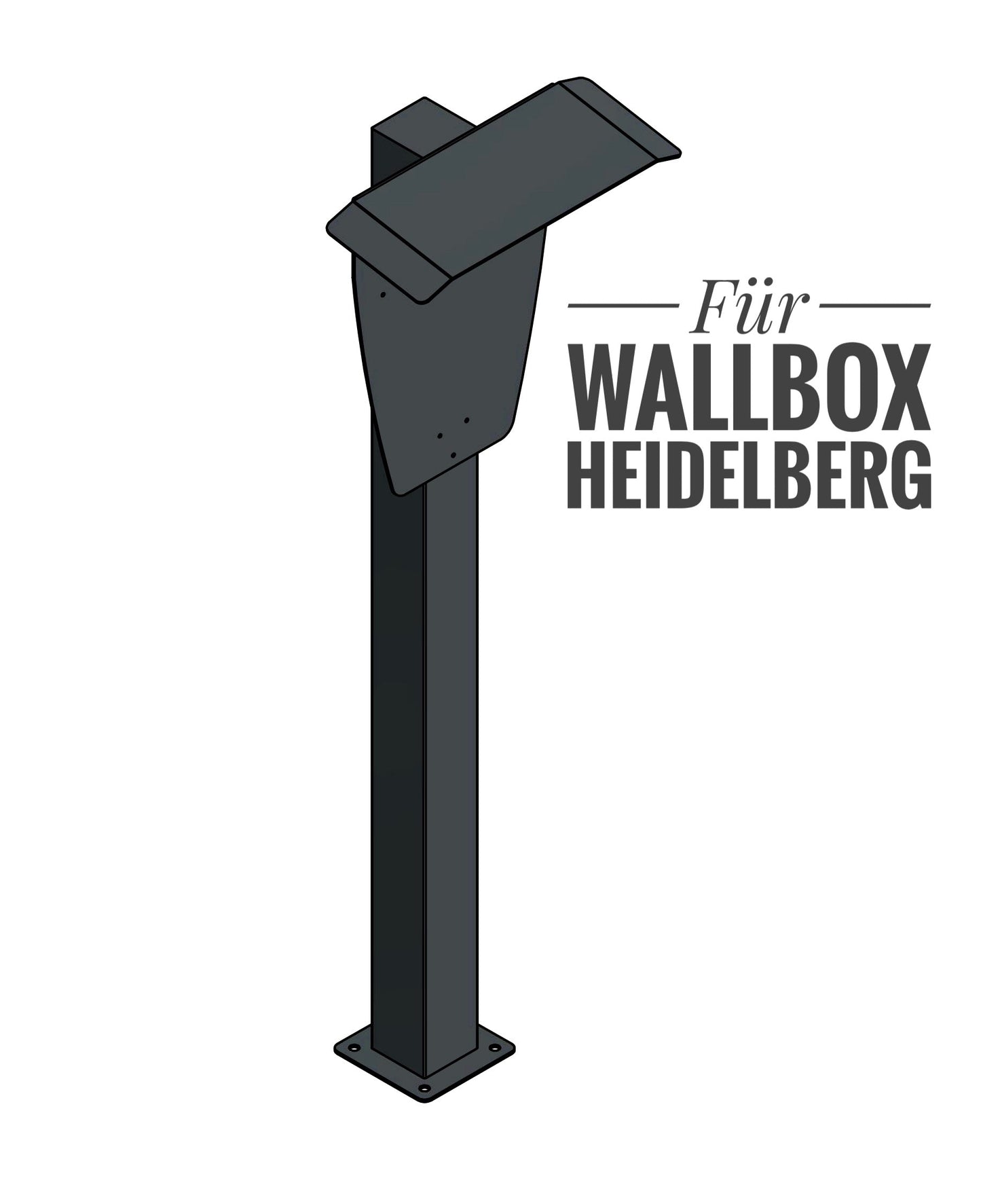 Dubbele laadpaal geschikt voor 2 Heidelberg wallboxen met dak | standaard | voetstuk