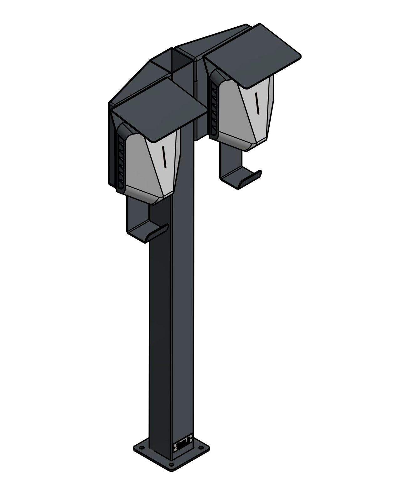 Laadpaal geschikt voor 2 Easee Wallbox met dak | BESIDE | Stand | Voet | Basis