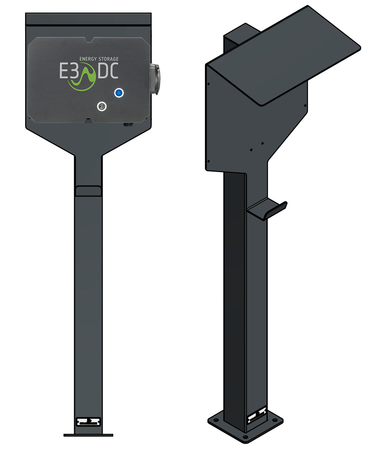 Laadpaal geschikt voor E3/DC easy connect 11kw Wallbox met dak | voet | voetstuk | voetstuk